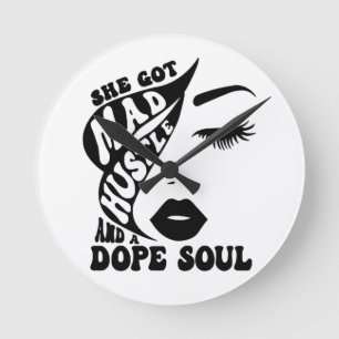 Relógio Redondo Design de Hustle natalino para empoderar mulheres 