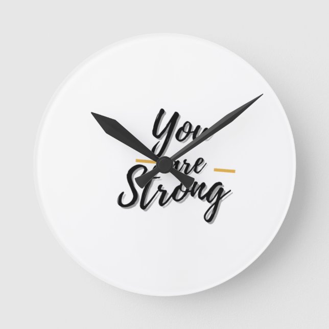 Relógio Redondo Design de Motivação Positiva (Frente)