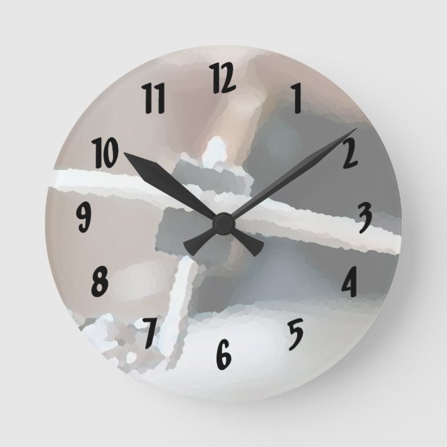 Relógio Redondo design de música ao lado do tambor fotográfico (Frente)