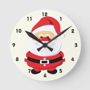 Relógio Redondo Design de Natal do Papai Noel