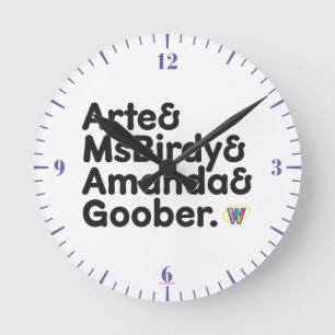 Relógio Redondo Design dos nomes de Webkinz