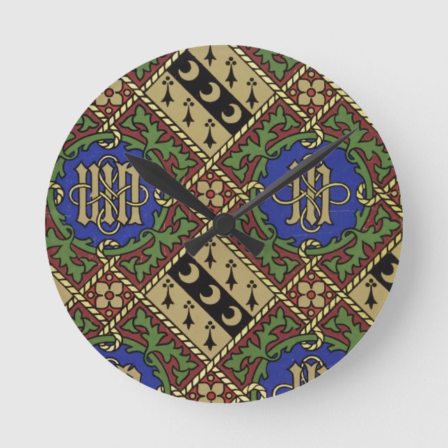 Relógio Redondo Design eclesiástico do papel de parede do (Frente)