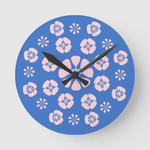 Relógio Redondo Design Floral Rosa