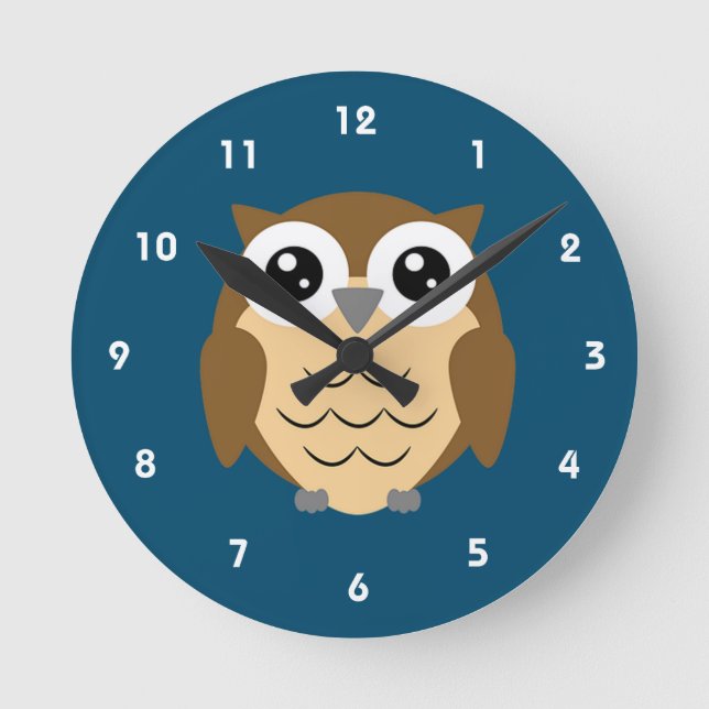 Relógio Redondo Design Hoot Owl (Frente)