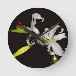 Relógio Redondo Design irlandês - Coleção de latas e flores