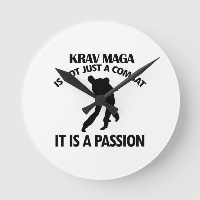 Relógio Redondo DESIGN legal de KRAV MAGA (Frente)