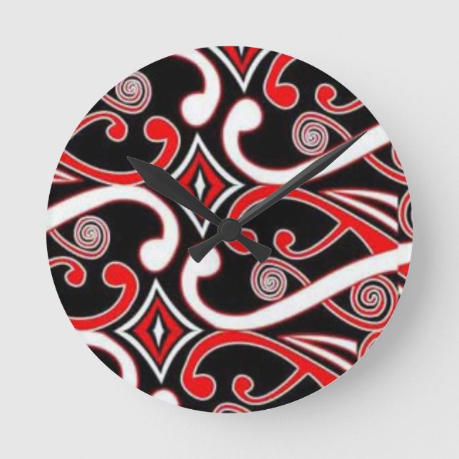 Relógio Redondo design maori (Frente)