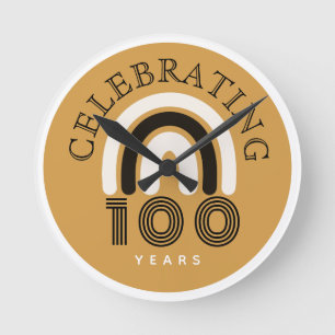 Relógio Redondo Design Moderno de Aniversário de 100 anos