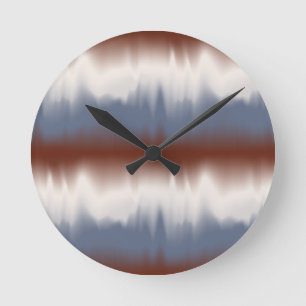 Relógio Redondo Design Moderno Vermelho, Branco e Azul Misturado
