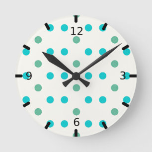 Relógio Redondo Design retroBolinhas azul