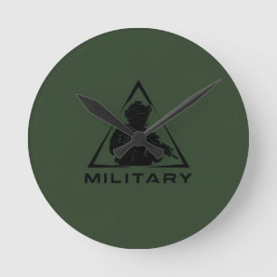 Relógio Redondo design verde de operações especiais militares