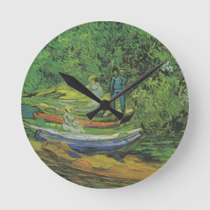 Relógio Redondo Destino do lago boat da natureza de Van Gogh