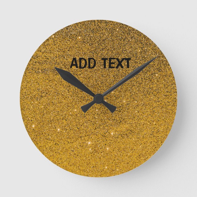 Relógio Redondo Detalhes da falha de ouro (Frente)