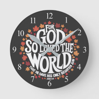 Relógio Redondo Deus Amou Tanto o Mundo