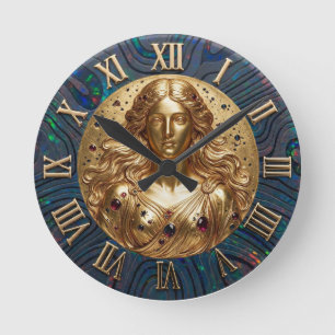 Relógio Redondo Deusa Nyx Black Opal Dial Pocket
