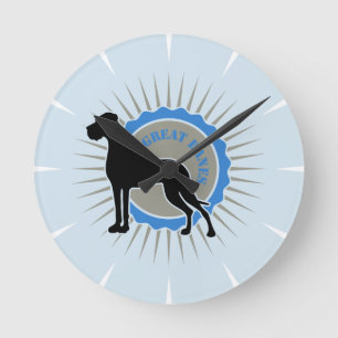 Relógio Redondo Deutsche Dogge auf blau elegante