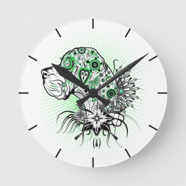 Relógio Redondo Deutsche Doggen Uhr (Frente)