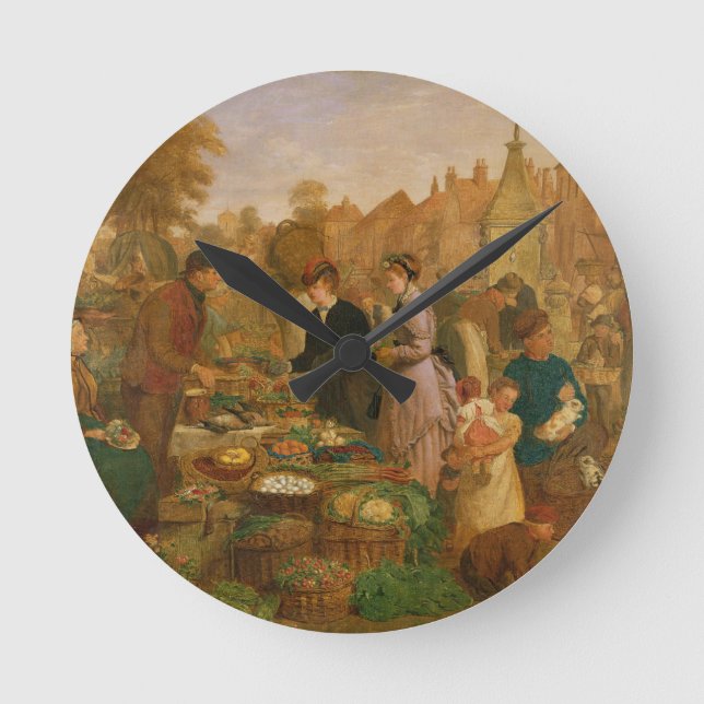 Relógio Redondo Dia de mercado (Frente)