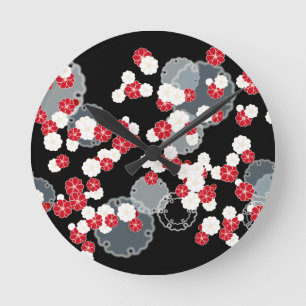 Relógio Redondo Dia do ano novo Anel de Neve de ameixa
