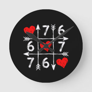 Relógio Redondo Dia dos Namorados 67 Seis Sete Meme Amor 6 7 Coraç