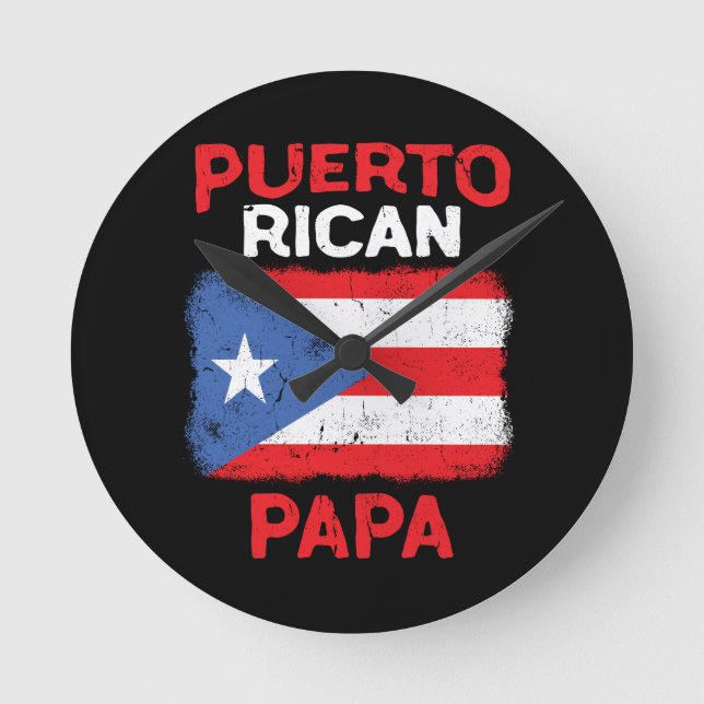 Relógio Redondo Dia dos pais da papá do Latino de Puerto Rico (Frente)