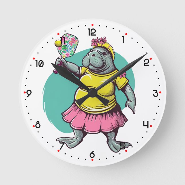 Relógio Redondo Dink Like a Lady Pickleball  (Frente)