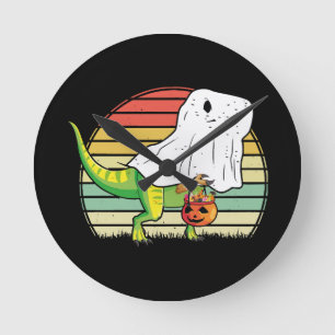 Relógio Redondo Dino Fantasma Engraçado Halloween
