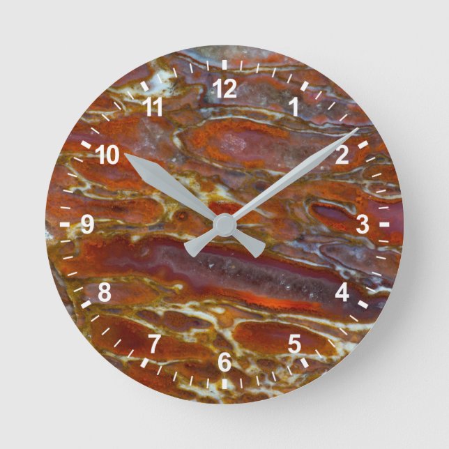 Relógio Redondo Dinossauro Petrificado (Frente)