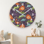 Relógio Redondo Dinossauros Cachorros Dino Boys Padrão de decoraçã<br><div class="desc">Os Dinossauros Bonitos Dino Boys Quarto Decorrem Relógio Redondo. A cama perfeita de dinossauros para rapazes com decoração de sala de dino.</div>