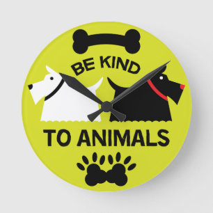 Relógio Redondo Direitos de Proteção do Bem-Estar dos Cães   Bolic