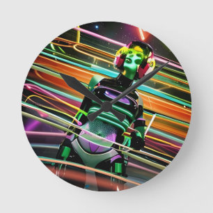 Relógio Redondo Disco Espacial Zumbi