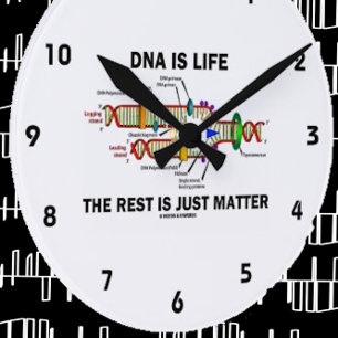 Relógio Redondo DNA é vida O resto é apenas matéria (DNA Strands)