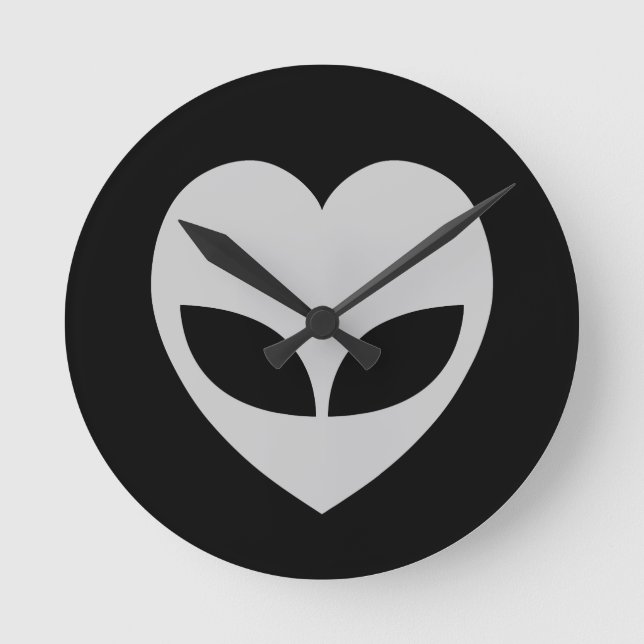 Relógio Redondo do Coração de Amor alienígena (Frente)