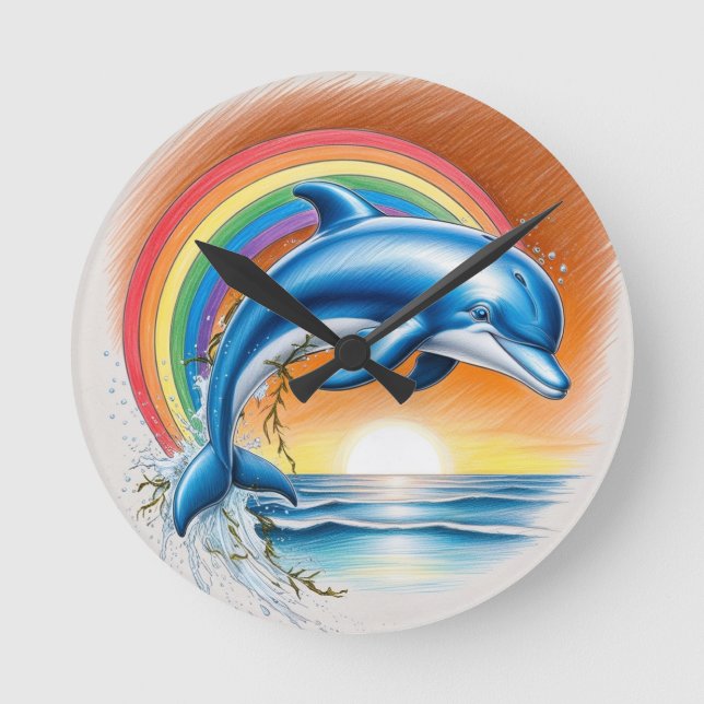 Relógio Redondo Dolphin Sunset (Frente)