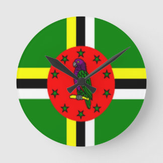 Relógio Redondo dominica flag clock