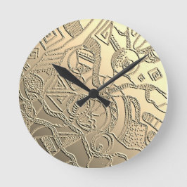 Relógio Redondo Doodle-Muster mit Reliefstruktur