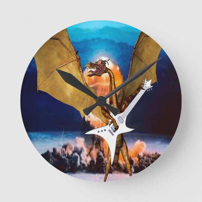 Relógio Redondo Dragão atômico (Frente)
