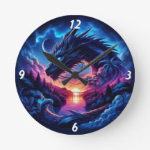 Dragão Silhuetado contra um Sunset Vibrante