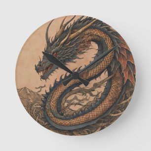 Relógio Redondo Dragão verde