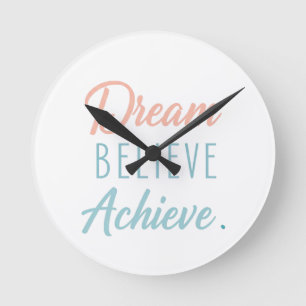 Relógio Redondo Dream Acredite no Achieve