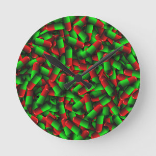 Relógio Redondo drogas de pílulas verdes vermelhas