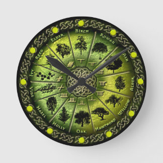 Relógio Redondo Druid Tree Calendar & Ogham clock or watch