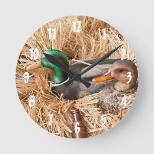 Relógio Redondo Duck Call Mallard Drake Hunters Wall Clock