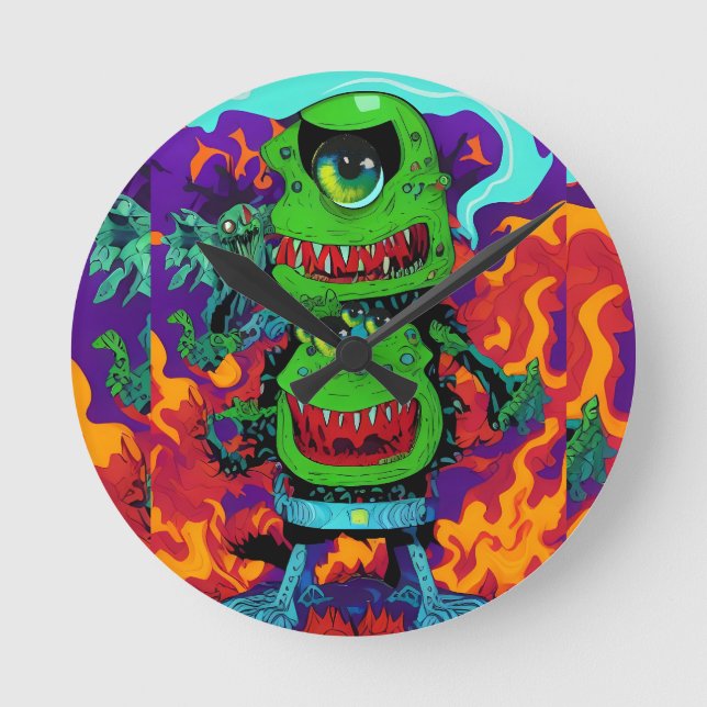 Relógio Redondo Duplamente na Monstruosidade - Ken Gage Art (Frente)