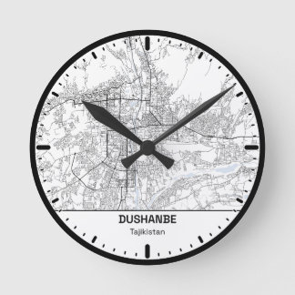 Relógio Redondo Dushanbe Clock City Line Art