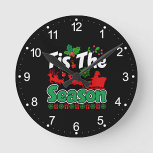 Relógio Redondo É a Temporada de Natal Design-61067