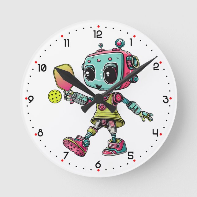 Relógio Redondo É hora do DINK-O-TRON!  Pickleball  (Frente)