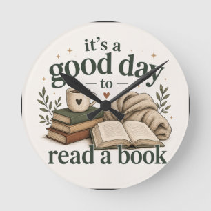 Relógio Redondo É um Bom Dia para Ler um Livro