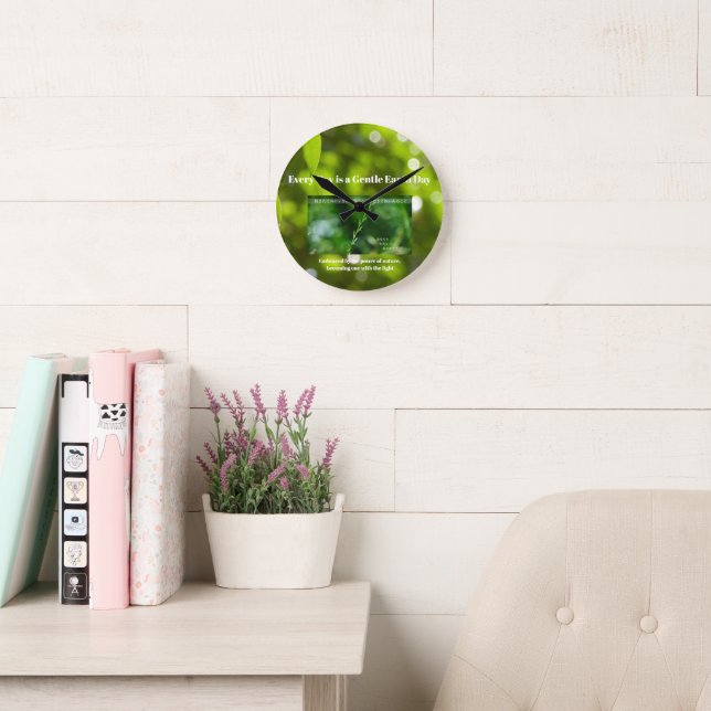 Relógio Redondo Earth Day Gift 🌸 Glowing leaves |Wall Clock  (Sala de leitura)