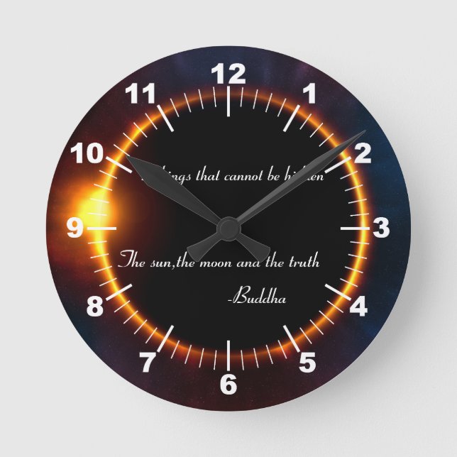 Relógio Redondo Eclipse - 3 coisas que não podem ser ocultadas (Frente)